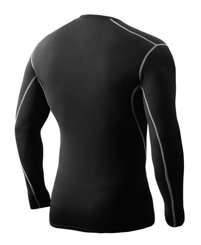 Man Compression Armour Base Layer Tops Fitness Long Sleeve T Shirt Gym Sports 
