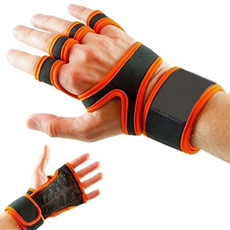 ProFitness Cross Training Gloves with Wrist Support Non-Slip Palm Silicone Paddi 