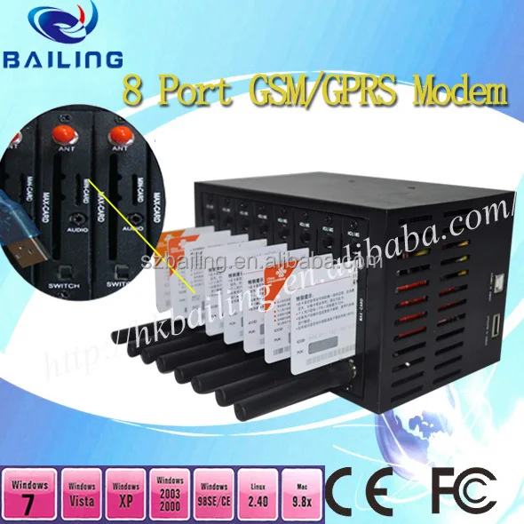 
Wavecom q2406 gsm gprs модемный пул 8 портов Модем пакетной радиосвязи общего назначения с tcp/ip стек 