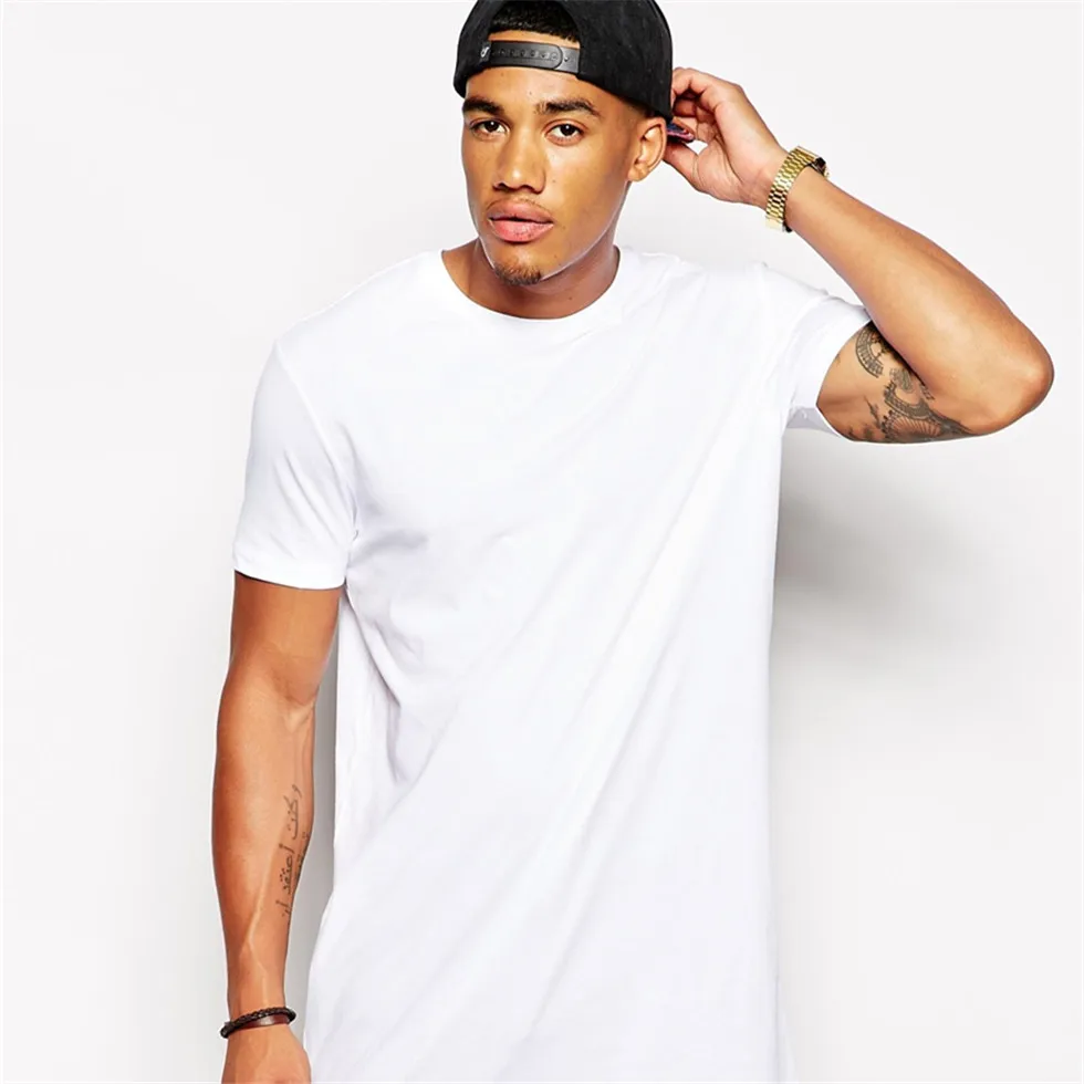 bulk white plain long length tall t-shirts