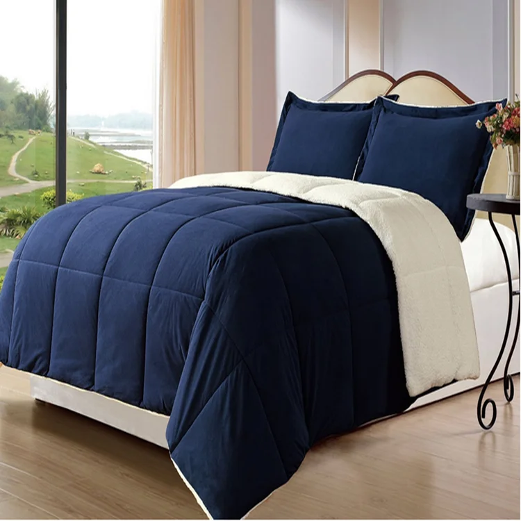 Custom Reversible Soft Queen Size Bedquilt Sets Fleece Duvet Winter Quality Comforter