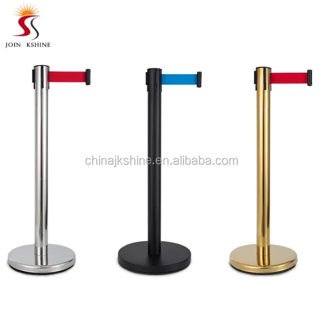JK High Quality Passenger Line Crowd Control Retractable Belt Barrier/Interior Cordoning Off Ribbon Queue Barrier for Airport