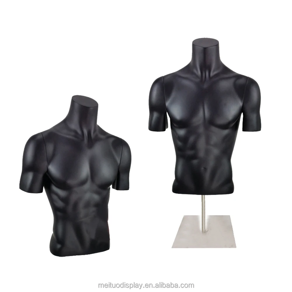Plastic Men's Body Form 1 Mannequin Torso Flesh Male with Stand & Hanger 
