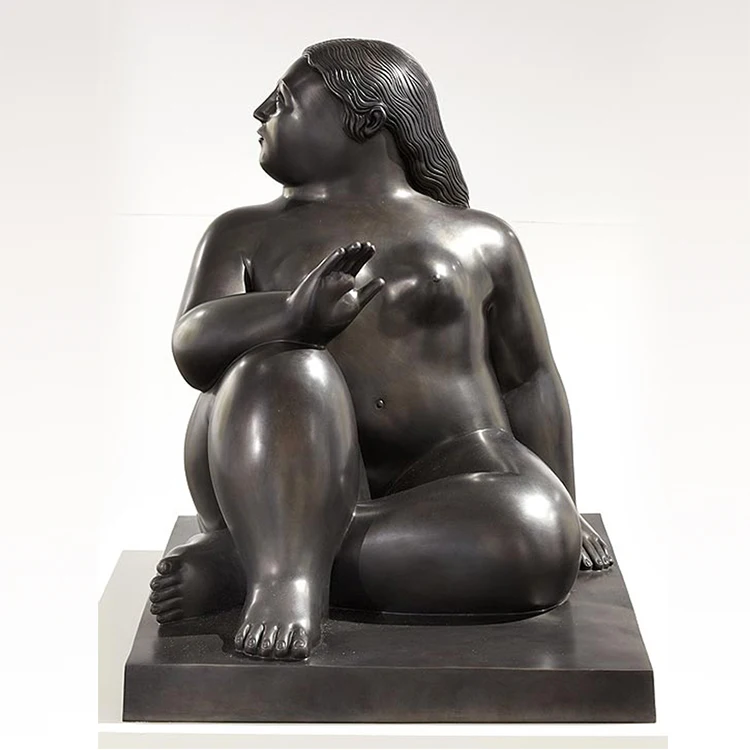 Life Size Famous Art Brass Woman Statue Bronze Sculpture of Nude Fat Lady