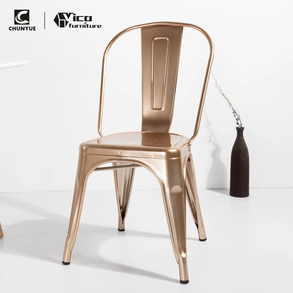 Stacking Rose Gold Metallic Metal Bistro Dining Chair Buy Vintage Kursi Besi Murah Ruang Makan Harga Terbaik Restoran Product On Alibabacom
