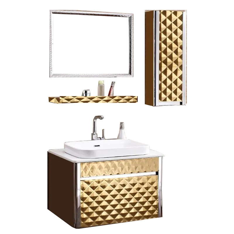 Foshan оптовая продажа золотой шкаф для ванной комнаты настенный