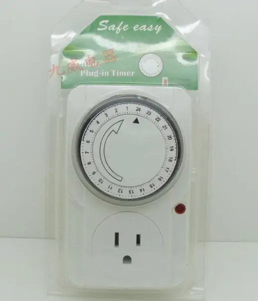 Worldwide US Plug 24 Hour Programmable Mechanical Electrical Plug Program Timer Power Switch Energy Saver