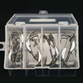25 Pcs box Barbed Lead Offset Fishing Fishhooks with Soft Worm Spring Lock Pin Fishing Hooks