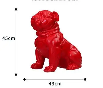 Черно-красная статуя бульдога керамическое
