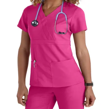 factory supply fashionable v neck medical scrubs wholesale with