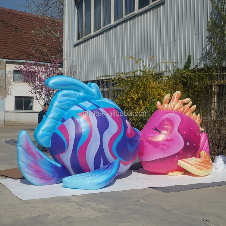 Giant Custom Design Inflatable Kiss Fish Model for Advertising Event