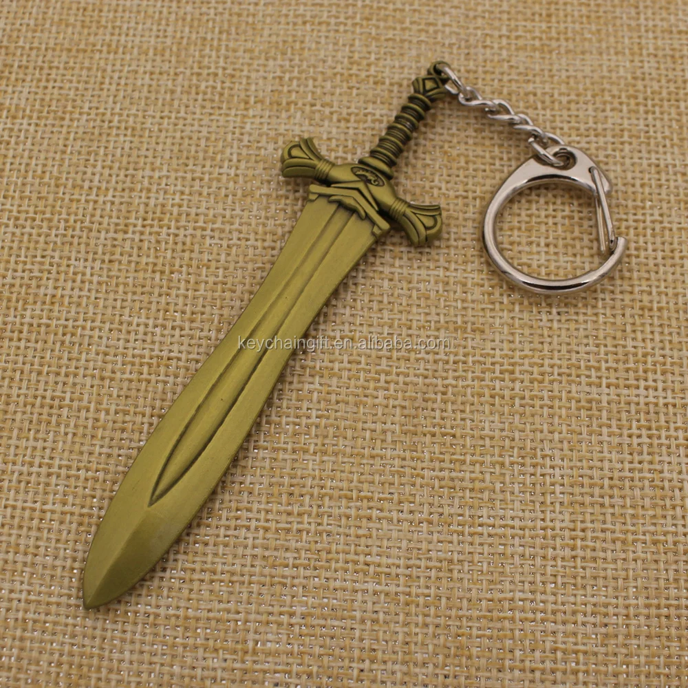 
Изготовленный на заказ металлический меч открывалка для букв с брелоком 