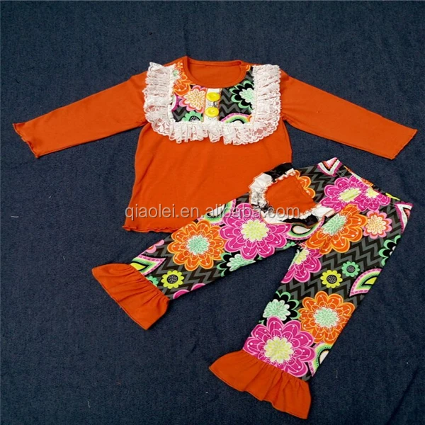 Осенние комплекты для Хэллоуина, одежда для маленьких девочек, оптовая продажа, бутиковый наряд, желтый, для маленьких девочек, с рюшами, в полоску, переделка RTS