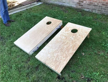 Interlocking Corn Hole Boards Raw--diy--hideaway Cornhole Board ...