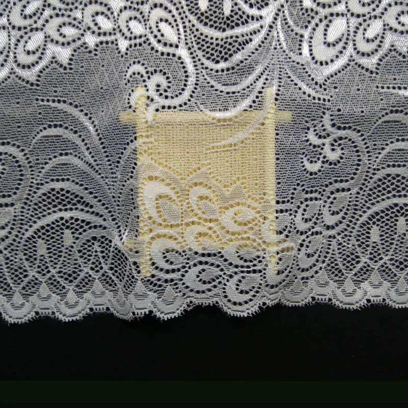Korean Lace Peacock Feather Design Elastic Lace Trim