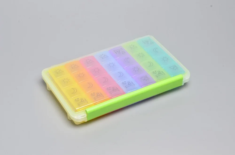 Прямая поставка с фабрики, органайзер для таблеток, витаминный Органайзер, еженедельная коробка для таблеток AM/PM