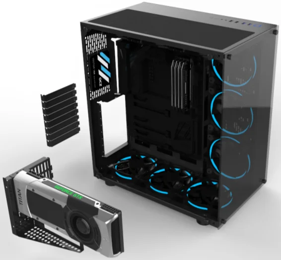 
Высокое качество премиум класса, закаленное стекло панели E-ATX компьютерный корпус игровой шасси 