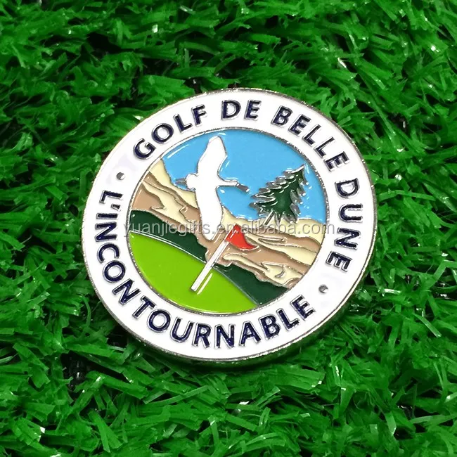Debossed Full Color Metal Golf Ball Marker Magnets With Custom logo