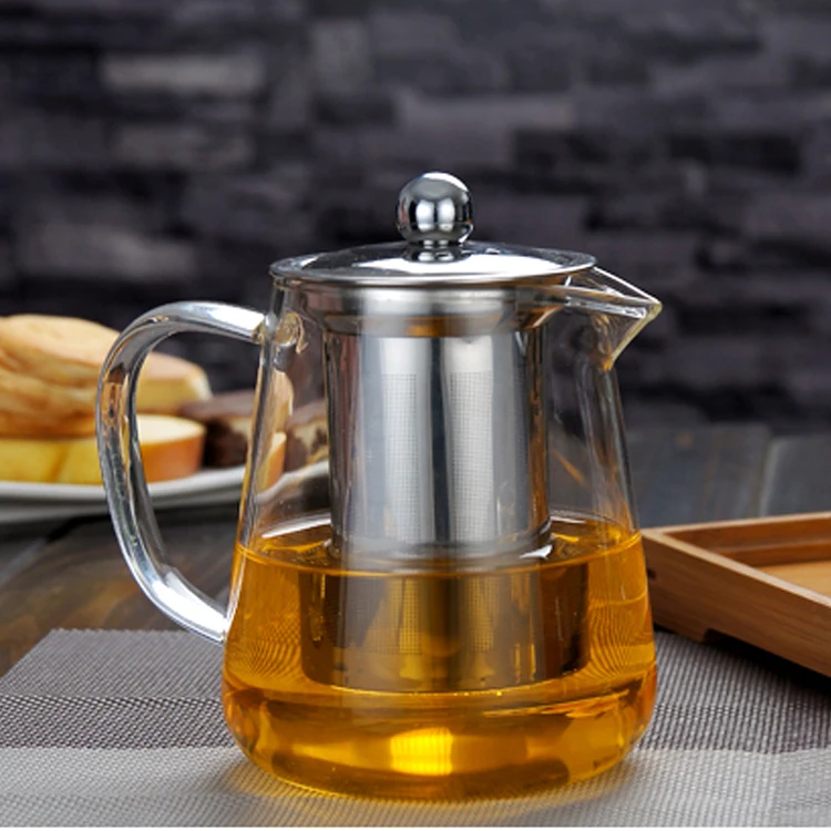 Thai Fancy Small Mini Transparent Glass Teapot Glass Tea Pot Cup Sets with Filter in Lid