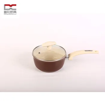 Factory offer colorful Carbon Steel Food Standard Ceramic non-stick coating with glass lid of sauce pan and casserole pot set