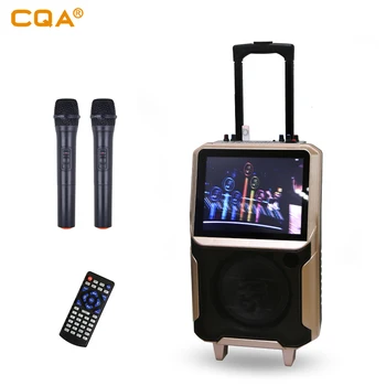 2019 best-selling CQA hot new trolley 12" LCD SCREEN KARAOKE PARTY VIDEO SPEAKER for home party dancing