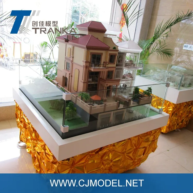 miniature house modern villa - miniature-house-modern-villa metal model  tank kits