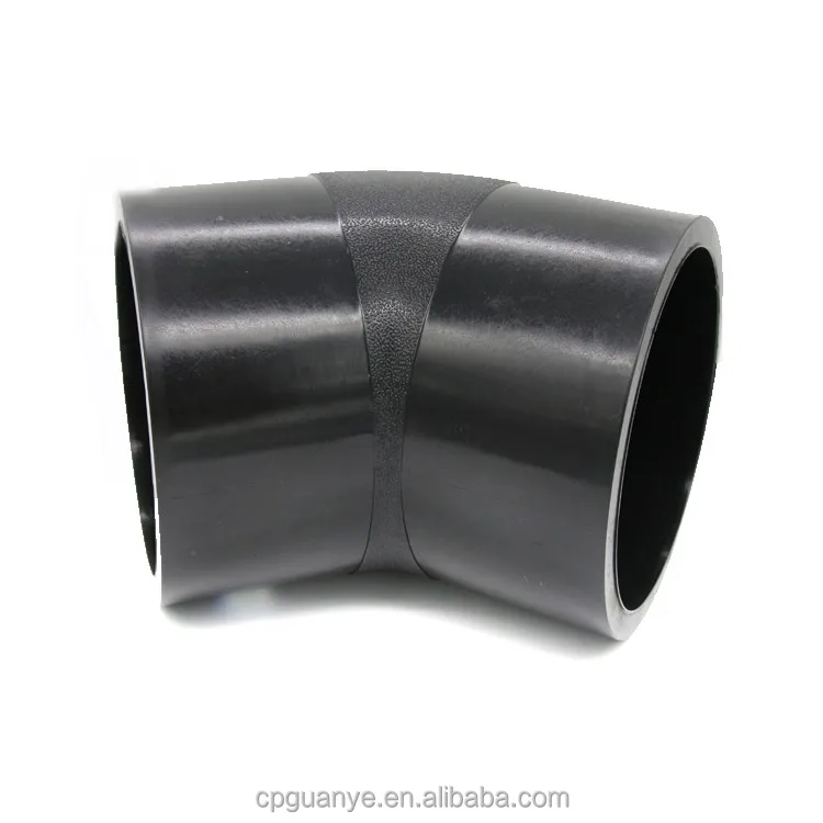 50 years Durable butt welding pipe fittings 45 degree HDPE elbow