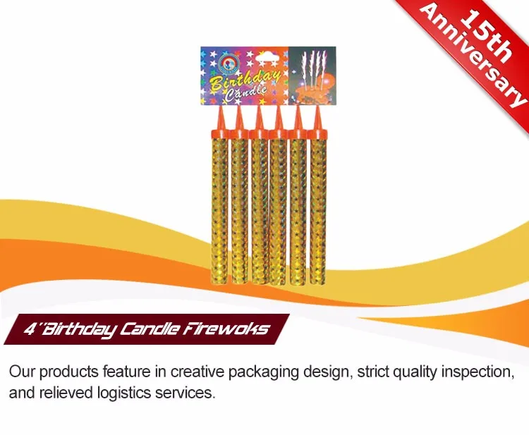 High Quality Wholesale colorful 4" birthday candle sparkler fireworks
