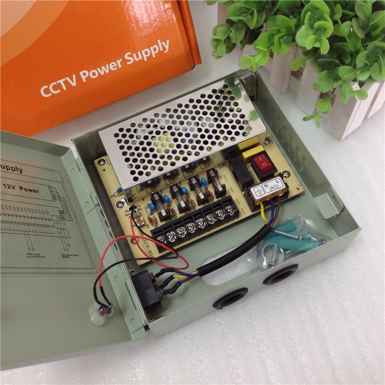DC 12V5A 4ch Output 60W Multiple Power Supply With Battery Backup for CCTV Camera System Metal Box Switching Power Supply