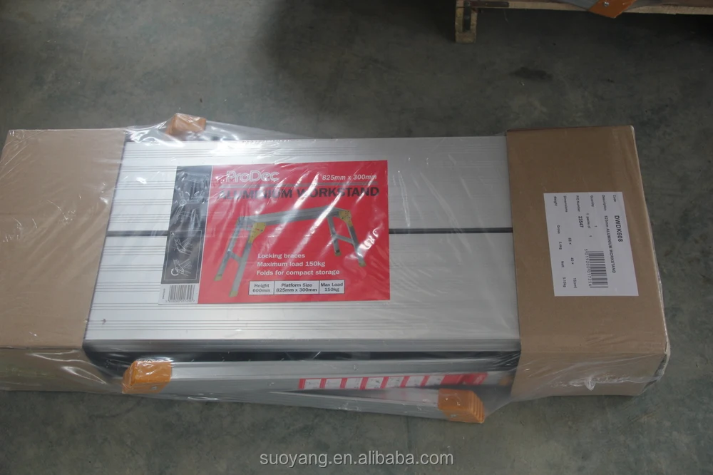 Heavy Duty Metal Bench Compact Work Platform Aluminum Step Folding ...