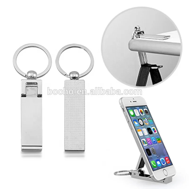 Custom Logo Metal Multifunctional Phone Stand Key Chain