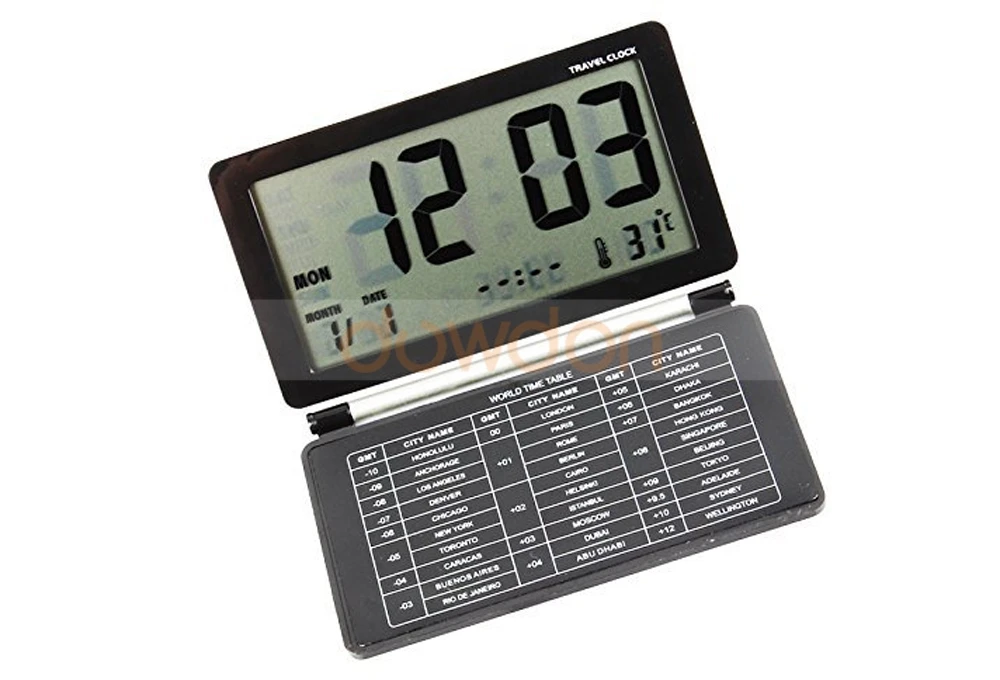 Сверхтонкий Цифровой Карманный складной многофункциональный Настольный будильник с отображением даты и