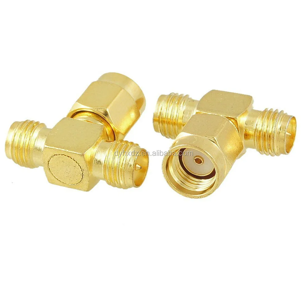 3-Way Splitter RF Adapter Connector for SMA Male to Two for SMA Female RP Triple T for Connectors