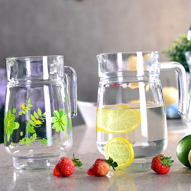 1.6l glass water jar wholesale decorative