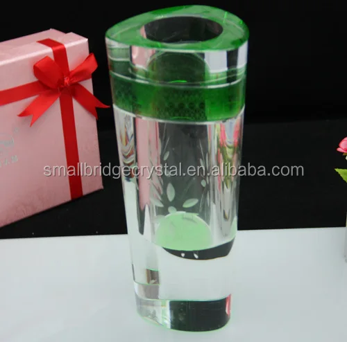 Fashion green crystal glass vase