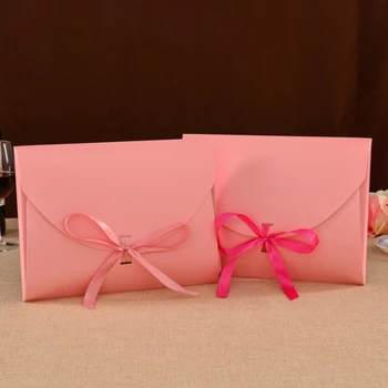 Wlt5-2-10 Ribbon Bow Tie Pink Paper Envelope Shape Card Box Pillow ...