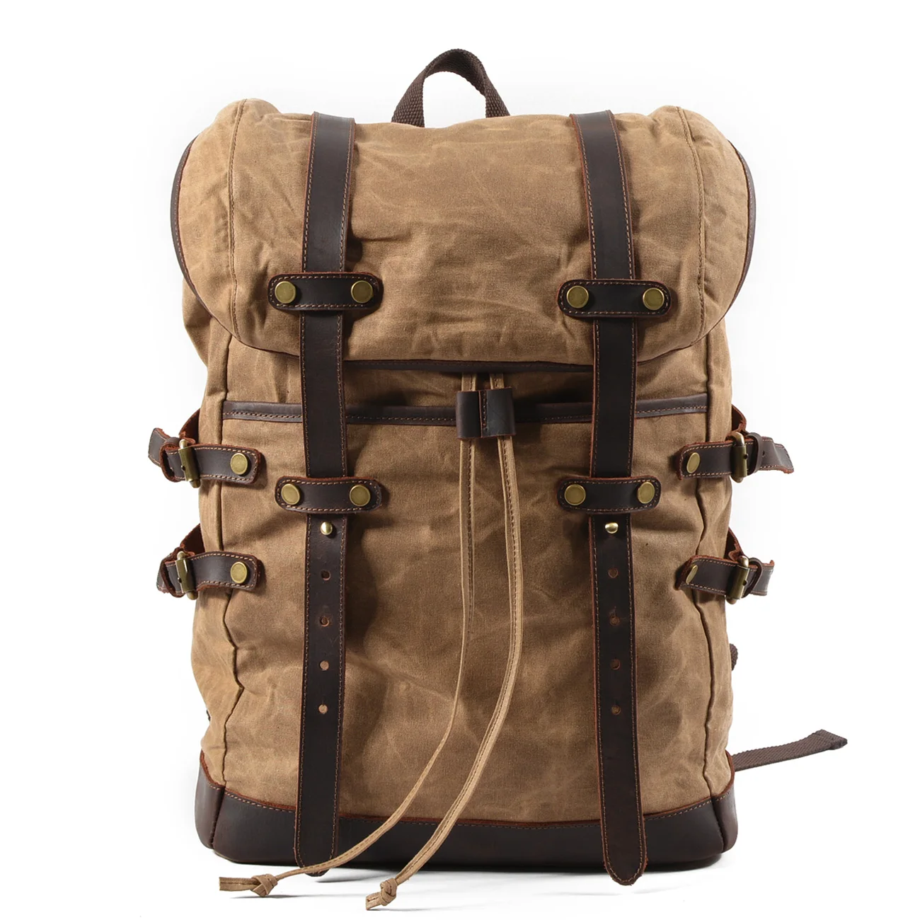 High Quality Waxed Canvas Sport Backpack Outdoor Travel Bag Backpack