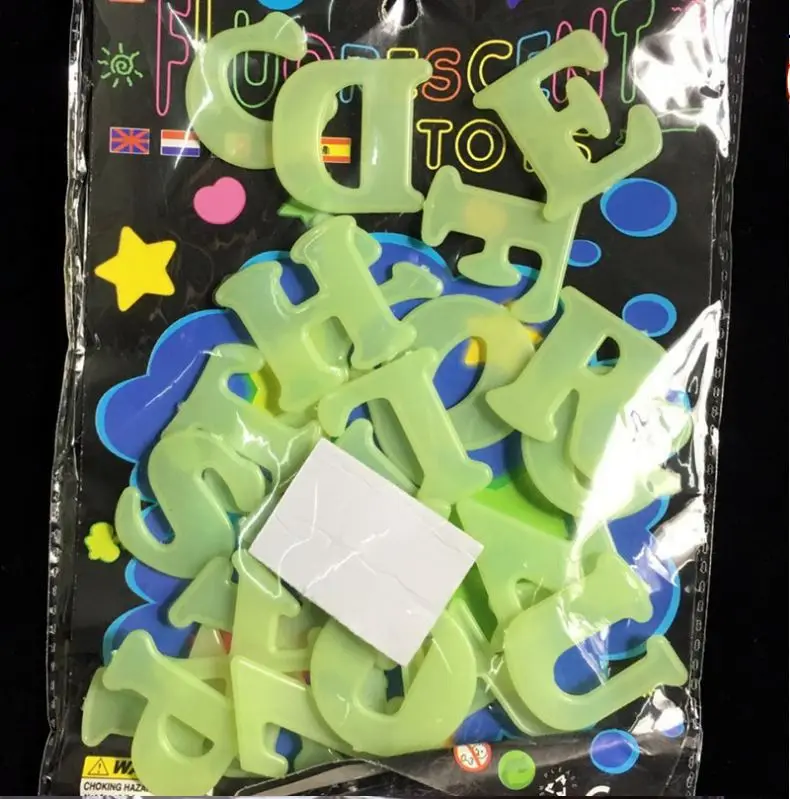 A-Z буквы светятся в темноте наклейки на стену для малышей и детей постарше номер блестящие светящиеся стикеры домашний декор наклейка