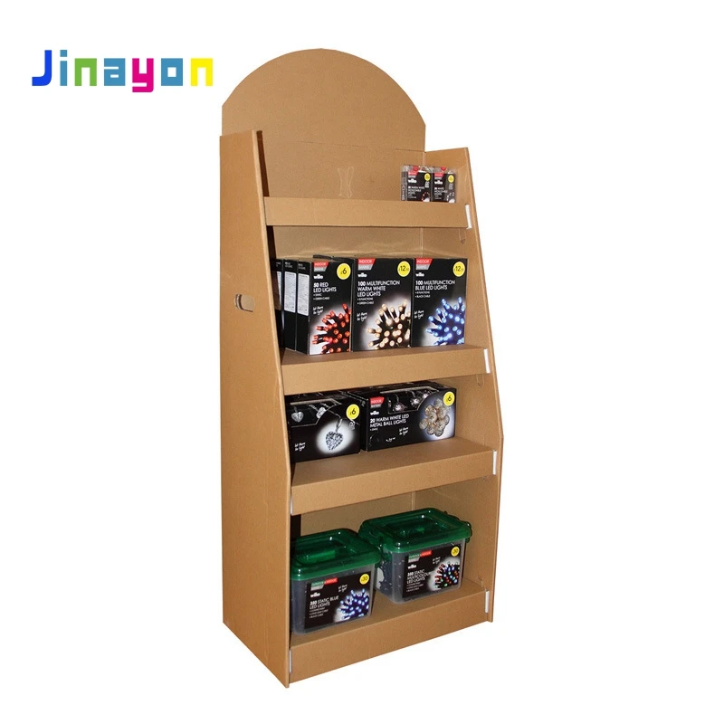 Jinayon Custom Wholesale Corrugated Paper Display Stand Eco-Friendly Promotion Cardboard Display with Recycled Materials