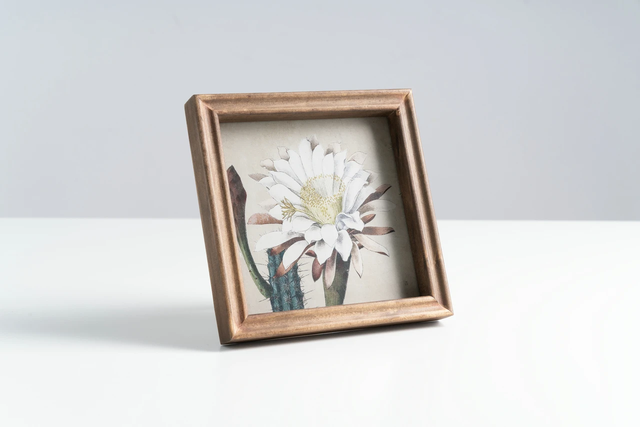 Деревянная Настенная картина с растениями, холст, рамка для украшения дома