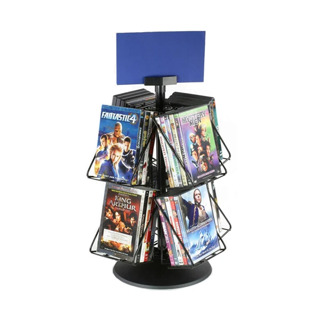 Metal Rotating Postcard Display Racks Stands Counter Display Stand Dvd