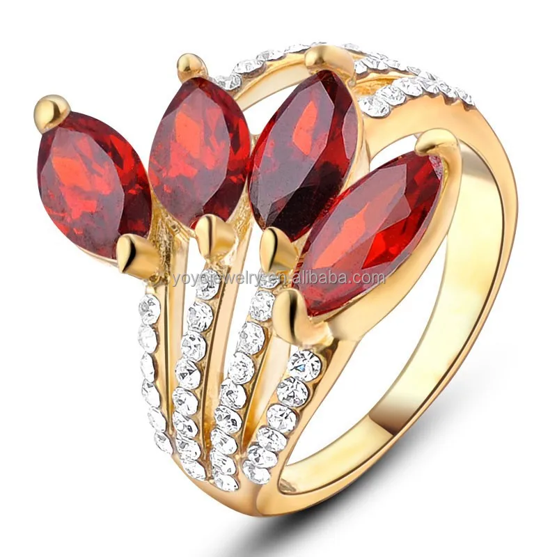 red stone gold ring designs