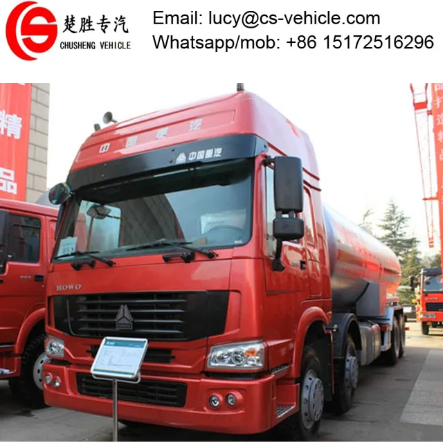 Big Capacity HOWO 28-35cbm Liquid Tanker Trailer Truck / Methanol Chemical Liquid tank Truck / 4 Axle Alcohol Tanker Truck