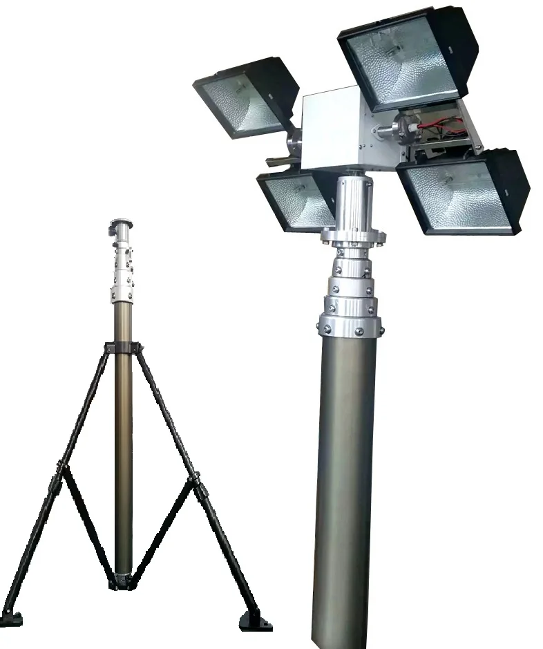 Пневматическая светодиодная телескопическая мачта 5 м 6 для наружных телекоммуникационных осветительных башен