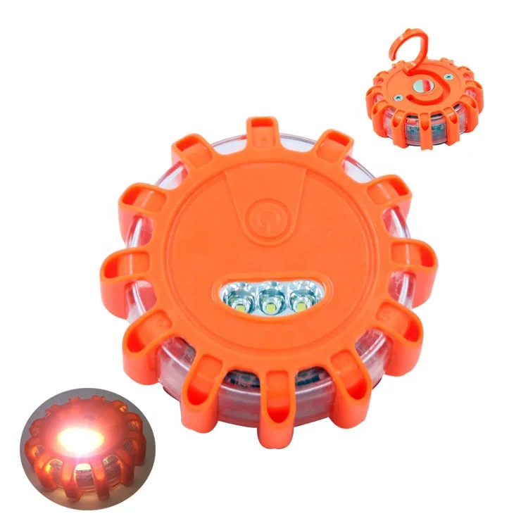 Portable LED Round Beacon Magnetic Hook Lamp Roadside Traffic Light Car Flare Safety Flashing Warning LED Emergency Work Light