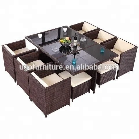 rattan cube garden furniture 11 piece
