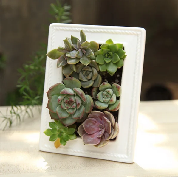 Белая фоторамка, керамический цветочный горшок, офисное растение, бонсай, креативный керамический современный 15,5*12*6 см, 10 шт., украшение для дома/подарок