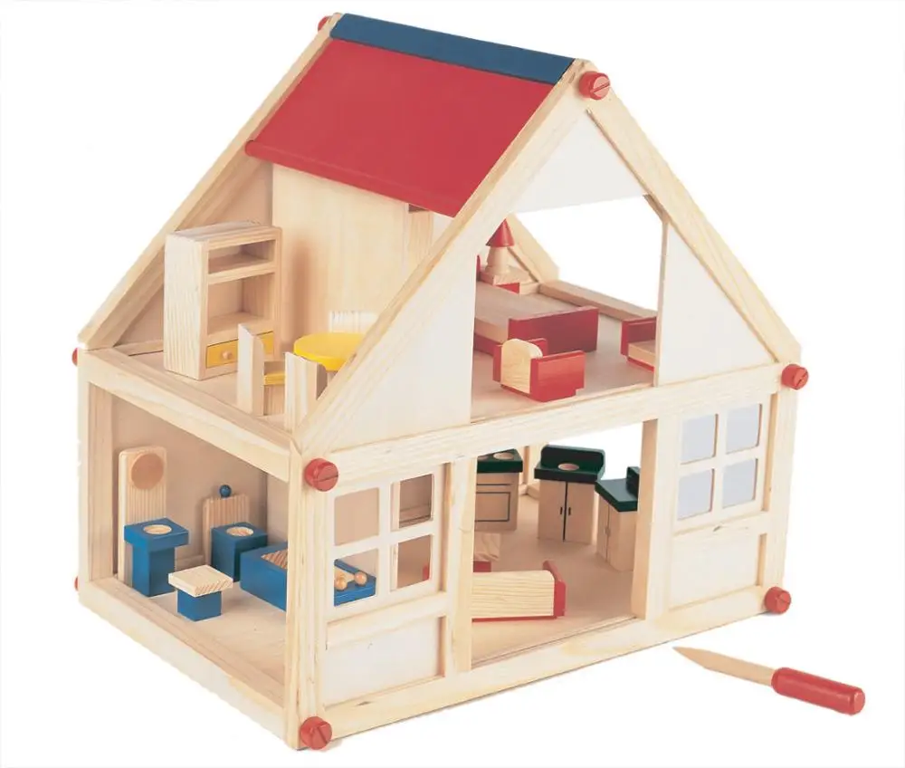Dolls House Family Set 4 Stück Holzpuppen Menschen Kinder Pretend Play Toys 