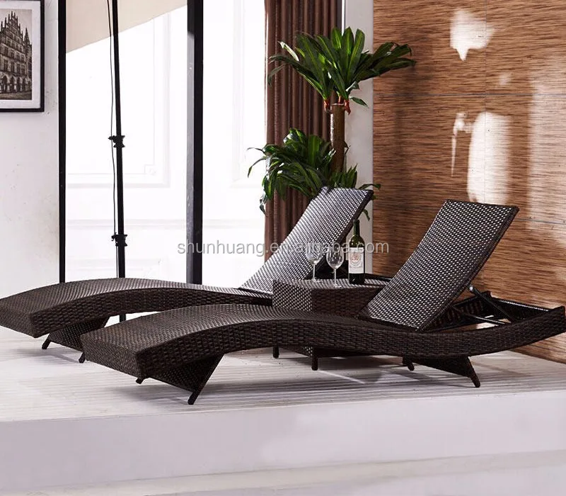 All Weather Synthetic Rattan Stackable Lounge Chaise
