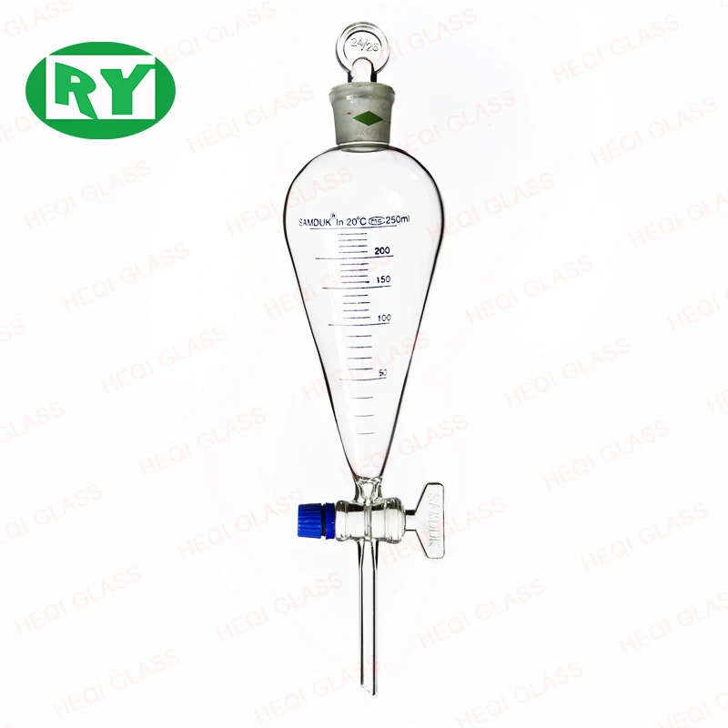 Imbuto gocciolatore forma cilindrica ml 250 - Rub. PTFE - graduato